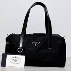 超美品】PRADA プラダ テスート ミニボストン ナイロン 三角プレート