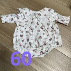 花柄 レース付きロンパース 60のサムネイル