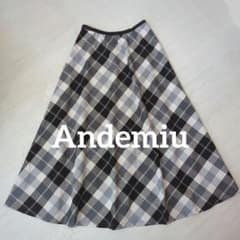 Andemiu サーキュラーチェックスカートのサムネイル