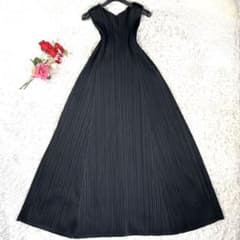 美品】希少 プリーツプリーズ Aライン マキシ丈 ワンピース ブラック 3