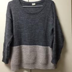 バイカラー ニット 薄手のサムネイル
