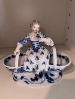 Meissen マイセン ダブルディッシュ バスケット 少女 フィギュリン Meissen マイセン ダブルディッシュ バスケット 少女 フィギュリン