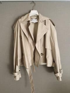 STELLA McCARTNEY クロップドベルトディテールトレンチジャケット 
