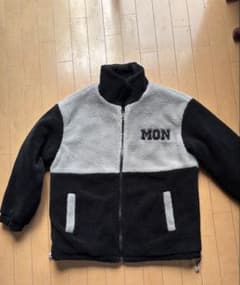 フリースジャケット MON 黒とグレーのサムネイル