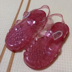 メデュース　キッズ ラメ　クリアサンダル ピンク