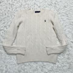 美品 近年モンベル ポロラルフローレン ケーブルニット ウールカシミヤ