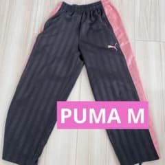 PUMA ストライプジャージパンツ M ピンク - メルカリ