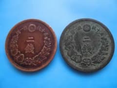 古銭・龍二銭硬貨 2枚のサムネイル