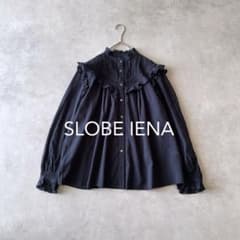 スローブイエナ 25SS フリルピンタックブラウス ネイビー SLOBEIENA 