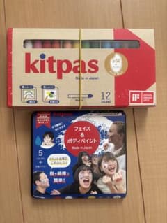 kitpas クレヨン 12色 & フェイスペイント 5色のサムネイル