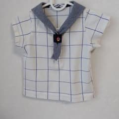 ファミリアチェック柄 セーラー襟 Tシャツ 80 - メルカリ