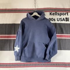 90sUSA製 Kellsport スターマークネイビーフェードリバースウィーブ 