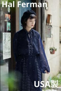 美品 希少 70s USA製 Hal Ferman シアープリーツワンピース 紺 - メルカリ