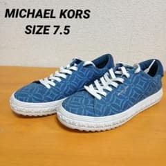 MICHAEL KORS マイケルコース スニーカー ブルー 総柄 24.5cm - メルカリ