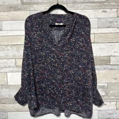 LIBERTY花柄Vネック長袖ブラウス