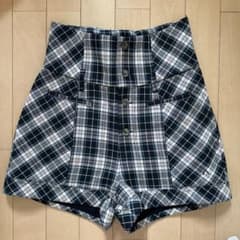 andmary High waist check pants M black - メルカリ