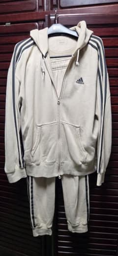 adidas アディダス メンズ M スウェット セットアップ 上下 ベージュのサムネイル