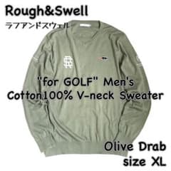 【Rough&Swell】 メンズ コットン Vネック セーター オリーブ XL Rough&Swell】 メンズ コットン Vネック セーター オリーブ XL - メルカリ