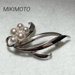 【未使用品】✨MIKIMOTO ミキモト パール　本真珠　ブローチ　NHK 美品✨MIKIMOTO ミキモト パール 本真珠 ブローチ 5珠 リーフ NHK