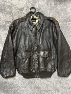 に*ら様 短丈 A-2レザージャケットAVIREX 70's 80's vintのサムネイル