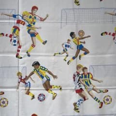 サッカー USA製 大判フラット シーツ ワールドカップ ヴィンテージ レア 布のサムネイル