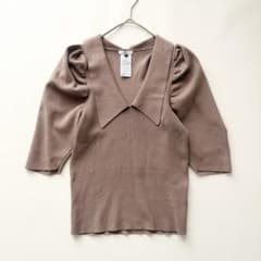 田中みなみ着用✨Sov. ソブ パワーショルダー リブニット 36 ブラウン