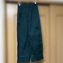 GU ダークグリーン チノタックストレートパンツ S 221-340341