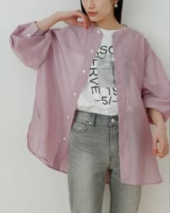 아담 에로페 밴드 컬러 시어 셔츠