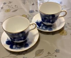 大倉陶園 ブルーローズ カップ＆ソーサー 2客セットのサムネイル