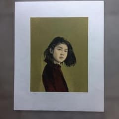 藤井勉・ リトグラフ ・若竹。15/50。右側サイン。下側透かし・藤井