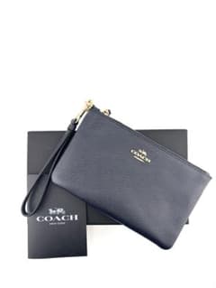 COACH コーチ リフトレットポーチ ブラック レザー　箱付きのサムネイル