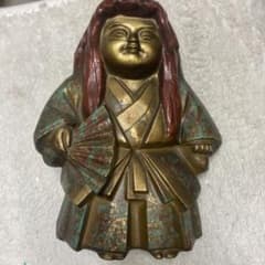 美術鋳物　能人形　置物　猩々　しょうじょう　須賀木仙作　銘　無病息災　縁起物 美術鋳物 能人形 置物 猩々 しょうじょう 須賀木仙作 銘 無病息災