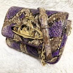 【希少品】ヴィヴィアンウエストウッド パイソン柄 オーブチェーンショルダーバッグ 激レア✨ヴィヴィアンウエストウッド パイソン柄 オーブ チェーン