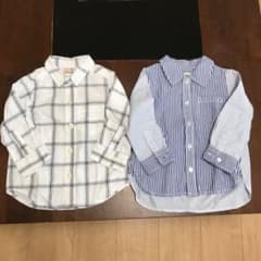 お値引き！チェックシャツ+ストライプシャツのサムネイル
