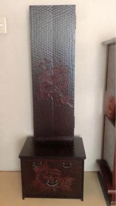 中古 アンティーク 三面鏡 鎌倉彫 昭和 骨董 - メルカリ