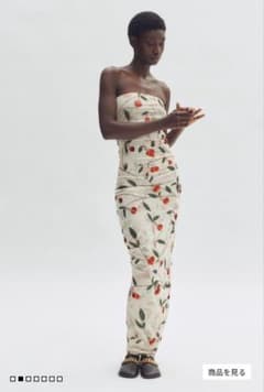 チェリープリント メッシュチューブワンピース H&M ステラ