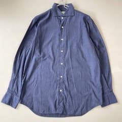 美品✨フィナモレ ドット総柄 ホリゾンタルカラー カッタウェイ 長袖
