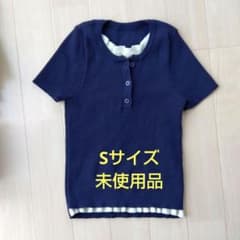 SHEIN半袖トップス　リブニット 重ね着風のサムネイル