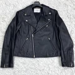 美品　スローブイエナ　L ラムレザー　ダブルライダースジャケット　ブラック 極美品✨スローブイエナ ダブルライダースジャケット 柔らかラムレザー