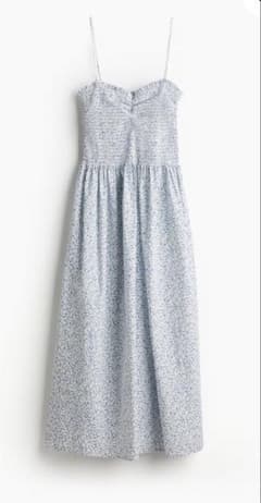 H&M シャギーリングキャミワンピース 花柄 青 ブルーのサムネイル