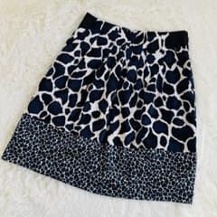 ロートレアモン LAUTRE AMONT 幾何学柄 フレアスカート アニマル柄