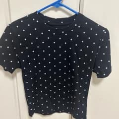 ドット柄 半袖Tシャツ ブラックのサムネイル