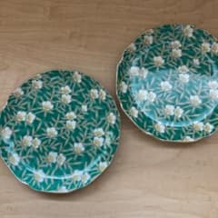 もうすぐ終了！鮮やかな白花 有田焼 明国窯 お皿 2点セットのサムネイル