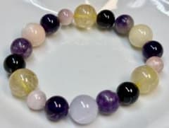 Love and healing kunzite, success luck beryl, jade, and wealth luck rutilated quartz bracelet, 16cm, brand new.