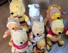くまのプーさん＆仲間達ぬいぐるみ 大きめ　タグ付14点まとめ売り　希少　当時物