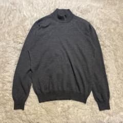 美品 GRAN SASSO モックネックニット 50 グレー ウール イタリア製