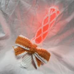 【即購入可】ペンラリボン キンブレリボン ハンドメイド 編み物 推し活 オレンジのサムネイル