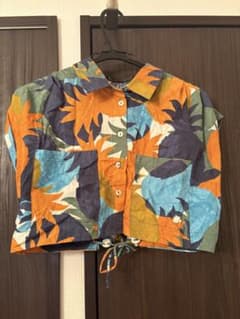 ZARA パイナップル柄 半袖シャツ ショート丈のサムネイル