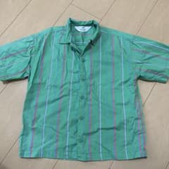 H&M キッズ　緑　ストライプ　120cm セットアップのサムネイル