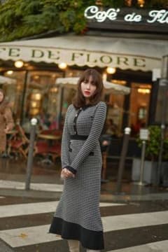 Buckingham Houndstooth knit dress - メルカリ